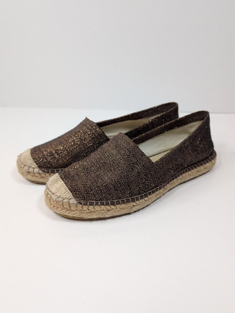 Ilse Jacobsen Slip-On Jute Espadrilles in Metallic Copper/Gold Size EU 38 US 8